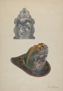 Fireman's Helmet, c. 1939. Creator: David Ramage.