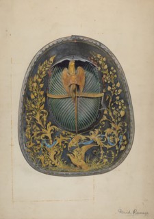 Fireman's Helmet, c. 1939. Creator: David Ramage.