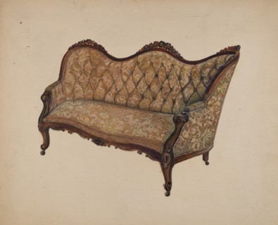 Settee - Sofa, c. 1937. Creator: Edna C. Rex.