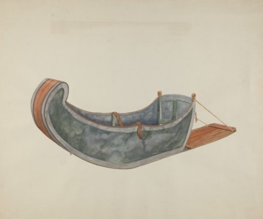 Red River Dog Sled, c. 1938. Creator: Wilbur M Rice.