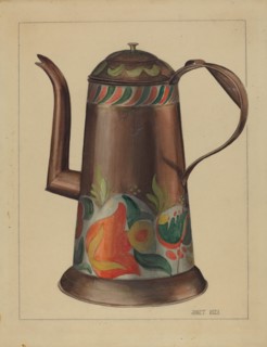 Toleware Coffee Pot, 1935/1942. Creator: Janet Riza.