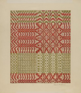 Woven Coverlet, 1935/1942. Creator: Charles Roadman.