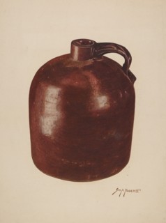 Pottery Jug, c. 1941. Creator: Sydney Roberts.