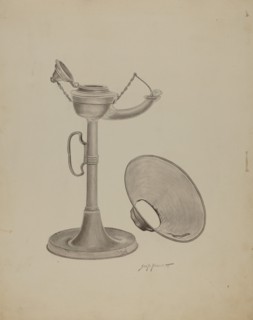 Pewter Lamp, c. 1941. Creator: Sydney Roberts.