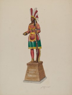 Cigar Store Indian, c. 1941. Creator: Sydney Roberts.