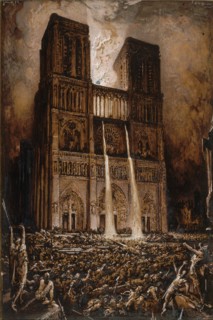 Attack on Notre-Dame. The Hunchback of Notre-Dame by Victor Hugo, ca 1877. Creator: Chifflart, François (1825-1901).