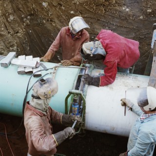 Shap gas pipeline, Eden, Cumbria, 11/05/1984. Creator: John Laing plc.