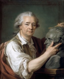 Augustin Pajou (1730-1809) sculping a bust of his teacher Lemoyne the Younger, 1782. Creator: Labille-Guiard, Adélaïde (1749-1803).