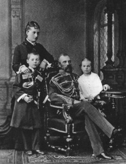 Alexander II of Russia and Princess Ekaterina Mikhailovna Yurievskaya with children, c. 1880. Creator: Anonymous.
