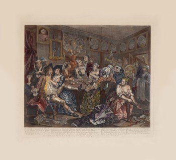 A Rake's Progress, Plate 3: The Tavern Scene, ca 1735. Creator: Hogarth, William (1697-1764).