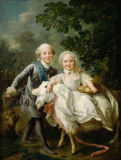Charles de Bourbon, comte d'Artois with his sister Clotilde, 1763. Creator: Drouais, François-Hubert (1727-1775).
