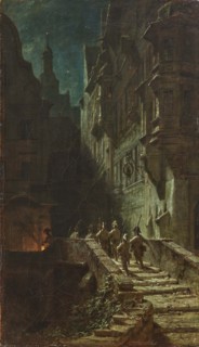 Crowd Guard (Night Round). Creator: Spitzweg, Carl (1808-1885).