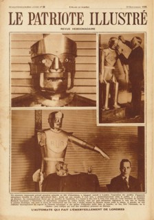 Eric, the first British robot at the Exhibition of the Society of Model Engineers in London, 1928. Creator: Anonymous.