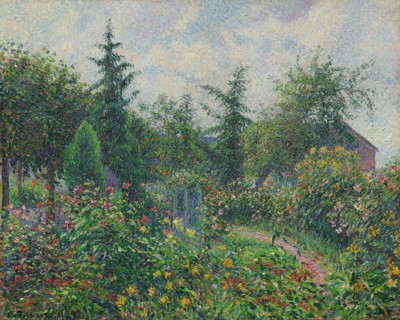 Garden and henhouse at Octave Mirbeau's, Les Damps, 1892. Creator: Pissarro, Camille (1830-1903).