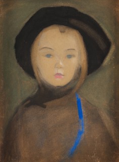 Girl with Blue Ribbon, 1909. Creator: Schjerfbeck, Helene (1862-1946).