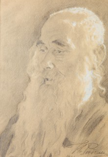 Leo Tolstoy. Yasnaya Polyana, 1891. Creator: Repin, Ilya Yefimovich (1844-1930).