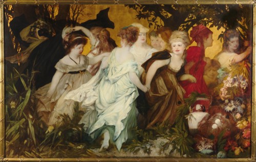 Modern Amoretti, Triptych, left panel, 1868. Creator: Makart, Hans (1840-1884).