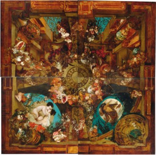 Night and morning, ceiling painting in four parts. Creator: Makart, Hans (1840-1884).