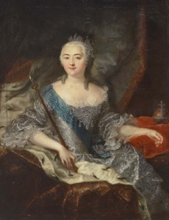 Portrait of Empress Elizabeth of Russia (1709-1762), 1740s. Creator: Grooth, Georg-Christoph (1716-1749).