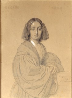 Portrait of George Sand, 1837. Creator: Calamatta, Luigi (1802-1869).
