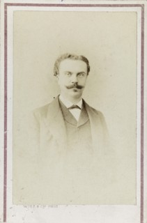 Portrait of Guy de Maupassant, c. 1880. Creator: Photo studio Witz & Cie.
