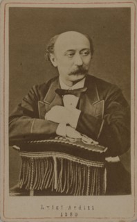 Portrait of the composer Luigi Arditi (1822-1903), 1880. Creator: Anonymous.