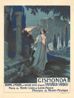Poster for the theatre play Gismonda by V. Sardou  , 1919. Creator: Rochegrosse, Georges Antoine (1859-1938).