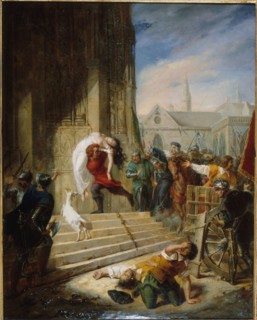 Quasimodo saves Esmeralda from the executioners, 1832. Creator: Henry (Latil), Eugénie (1808-1879).