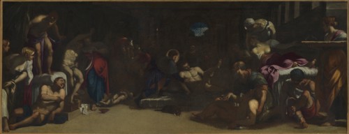Saint Roch attending the Venice plague-victims in the Lazaretto. Creator: Tintoretto, Jacopo, (after)  .