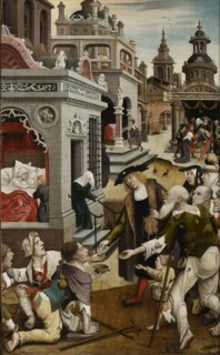 Scene from the life of Saint Roch, 1517. Creator: Orley, Everaert (Everard), van (c. 1490-1527).