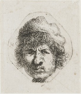 Self-portrait scowling, ca 1631. Creator: Rembrandt van Rhijn (1606-1669).