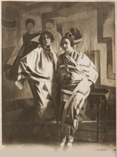 Sonia Delaunay in her studio , c. 1924. Creator: Anonymous.
