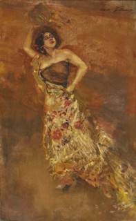 Spanish dancer Caroline Otèro as Carmen . Creator: Keller, Albert von (1844-1920).