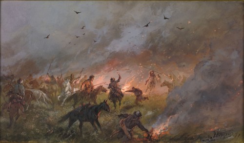 The defeat of the Pugachev's Troops near Troitsk, 1891. Creator: Karasin, Nikolai Nikolayevich (1842-1908).