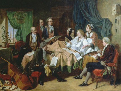 The Last Hours of Mozart, 1860s. Creator: O'Neil, Henry Nelson, (after) (1817-1880).