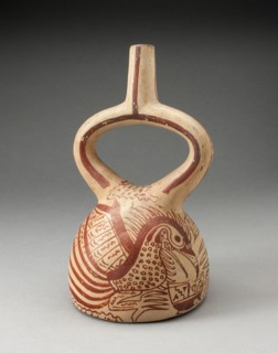 Stirrup Spout Vessel with Fineline Bird Motifs, 100 B.C./A.D. 500. Creator: Unknown.