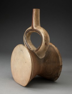 Stirrup Spout Vessel in the Form of a Drum, 100 B.C./A.D. 500. Creator: Unknown.
