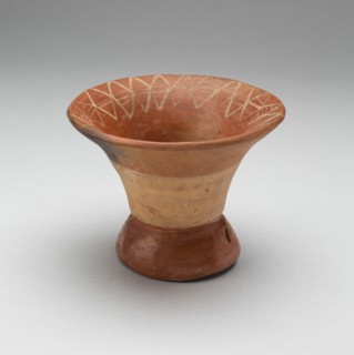 Flaring bowl with Rattle Base and Incised Geometric Motif on Interior Rim, 100 B.C./A.D. 500. Creator: Unknown.