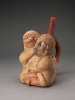 Handle Spout Vessel in Form of a Female and Skeletal Figure in an Erotic Embrace, 100 B.C./A.D. 500. Creator: Unknown.