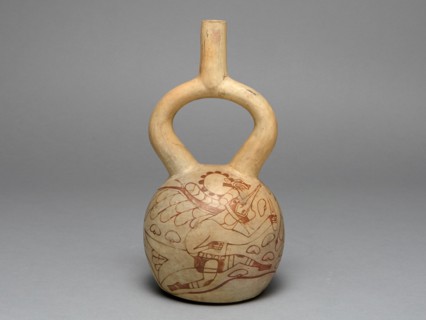Stirrup Spout Vessel Depicting Costumed Runners, 100 B.C./A.D. 500. Creator: Unknown.