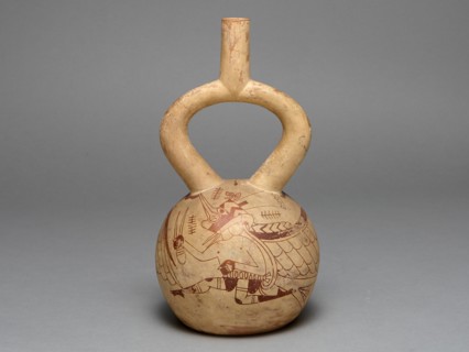 Stirrup Spout Vessel Depicting Costumed Runners, 100 B.C./A.D. 500. Creator: Unknown.