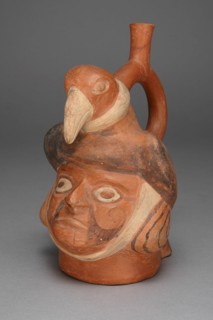 Vessel in Form of a Head Wearing a Bird Headdress, 100 B.C./A.D. 500. Creator: Unknown.