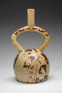 Vessel Depicting a Bound Prisoner Facing a Jaguar, A.D. 250/500. Creator: Unknown.