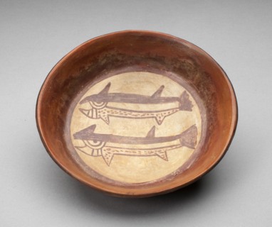 Plate Depicting a Pair of Fish or Sharks in Interior, 180 B.C./A.D. 500. Creator: Unknown.