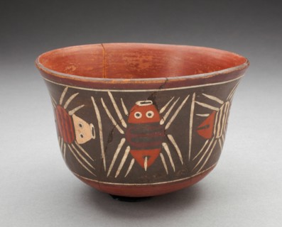 Bowl Depicting Abstract Insects, Probably Spiders, 180 B.C./A.D. 500. Creator: Unknown.