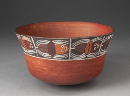 Bowl with Band of Abstract Spiders around Rim, 180 B.C./A.D. 500. Creator: Unknown.