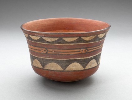 Bowl with Abstract Motif, Possibly Representing a Serpent, 180 B.C./A.D. 500. Creator: Unknown.