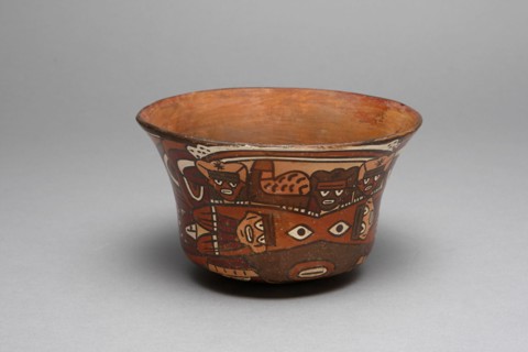 Bowl Depicting a Figure Wearing a Headdress Containing Fish and Small Beings, 180 B.C./A.D. 500. Creator: Unknown.