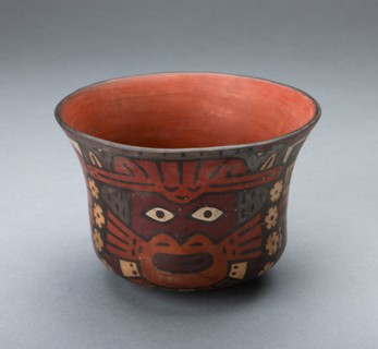 Cup Depicting a Ritual Perfomer Wearing a Feline Mask, 180 B.C./A.D. 500. Creator: Unknown.