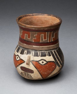 Jar Depicting a Head with Face Painting, 180 B.C./A.D. 500. Creator: Unknown.